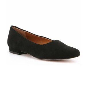 H by Halston Linda Black Suede Flats in US 7.5 Minimalist Chic Business Casual